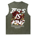 Jesus Is King Christian Washed Tank Top