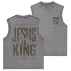 Jesus Is King Christian Washed Tank Top