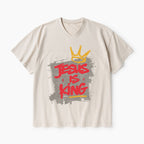 Jesus Is King Christian Washed V-Neck T-Shirt