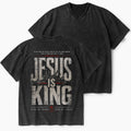 Jesus Is King Christian Washed V-Neck T-Shirt