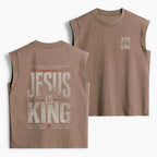 Jesus Is King Christian Women's Washed Tank Top