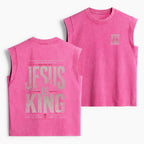 Jesus Is King Christian Women's Washed Tank Top