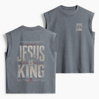 Jesus Is King Christian Women's Washed Tank Top