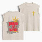 Jesus Is King Christian Women's Washed Tank Top