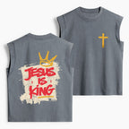 Jesus Is King Christian Women's Washed Tank Top