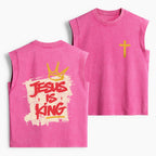 Jesus Is King Christian Women's Washed Tank Top
