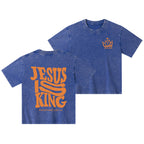 Jesus Is King Christian Kid Washed T-Shirt