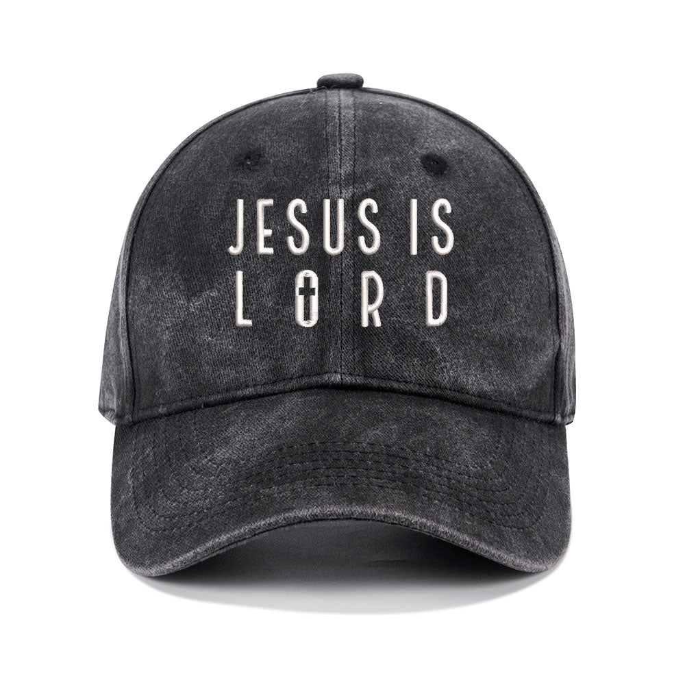 Jesus Is Lord Christian Washed Hat