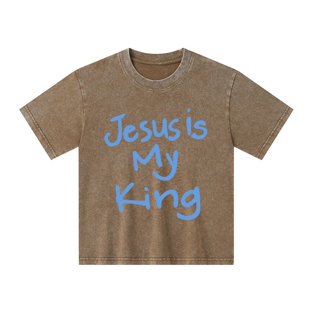 Jesus Is My King Kid Washed T-Shirt