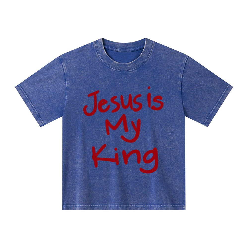 Jesus Is My King Kid Washed T-Shirt