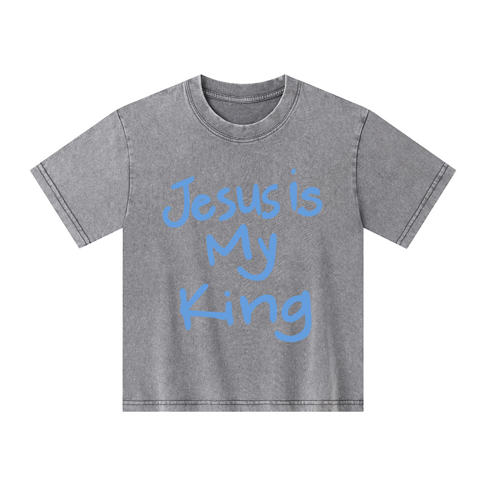 Jesus Is My King Kid Washed T-Shirt