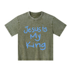 Jesus Is My King Kid Washed T-Shirt