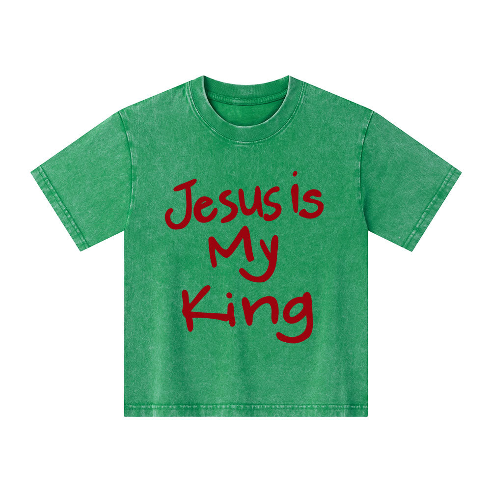 Jesus Is My King Kid Washed T-Shirt