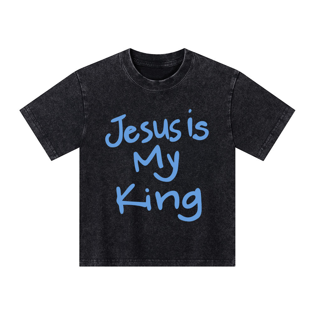 Jesus Is My King Kid Washed T-Shirt