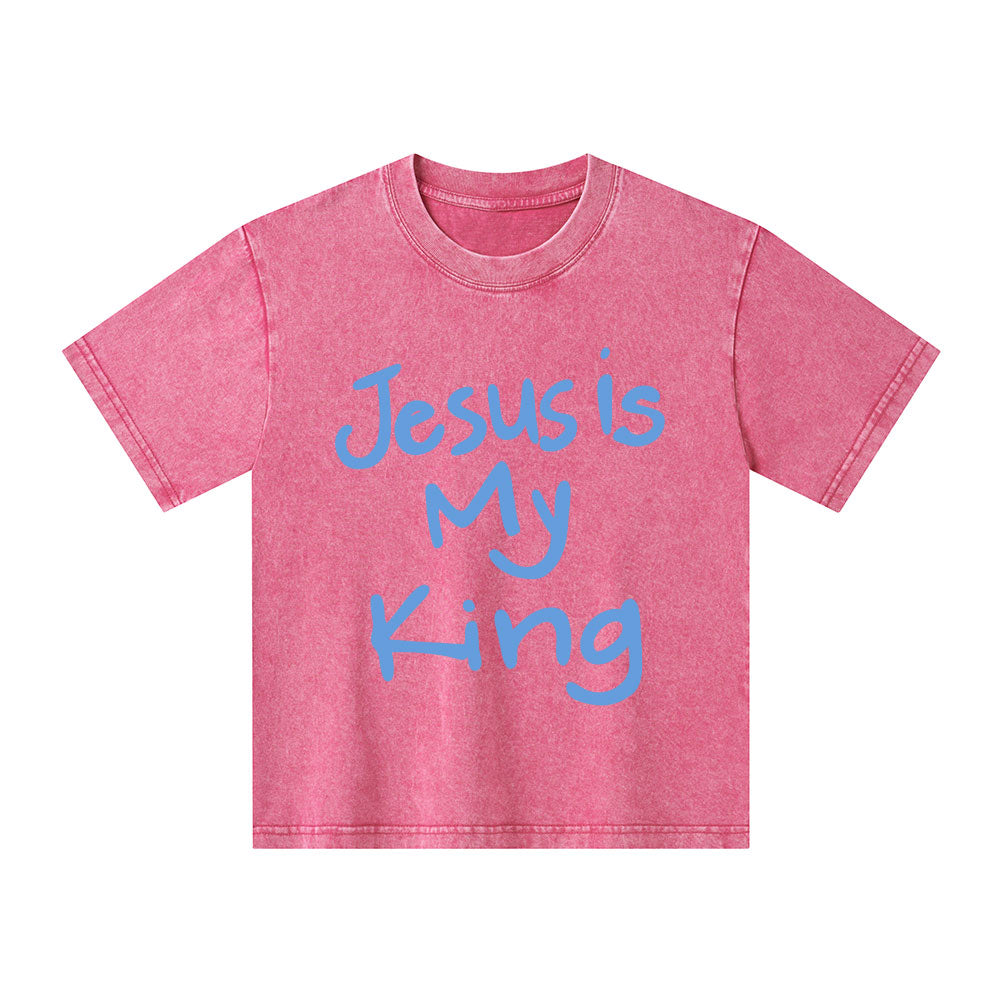 Jesus Is My King Kid Washed T-Shirt