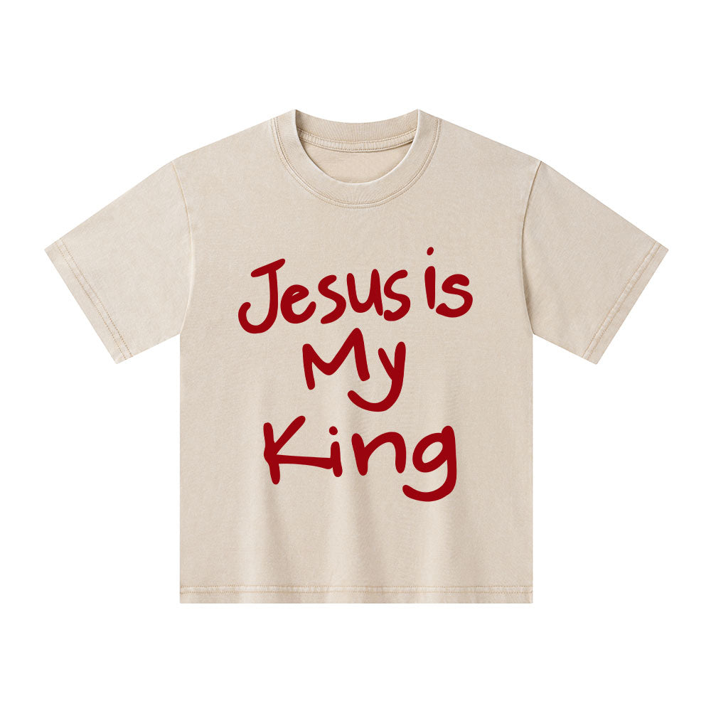 Jesus Is My King Kid Washed T-Shirt