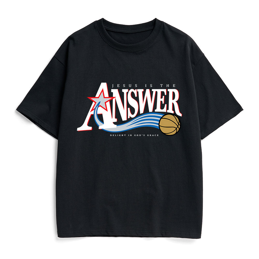 Jesus Is The Answer Christian Heavy Cotton T-Shirt