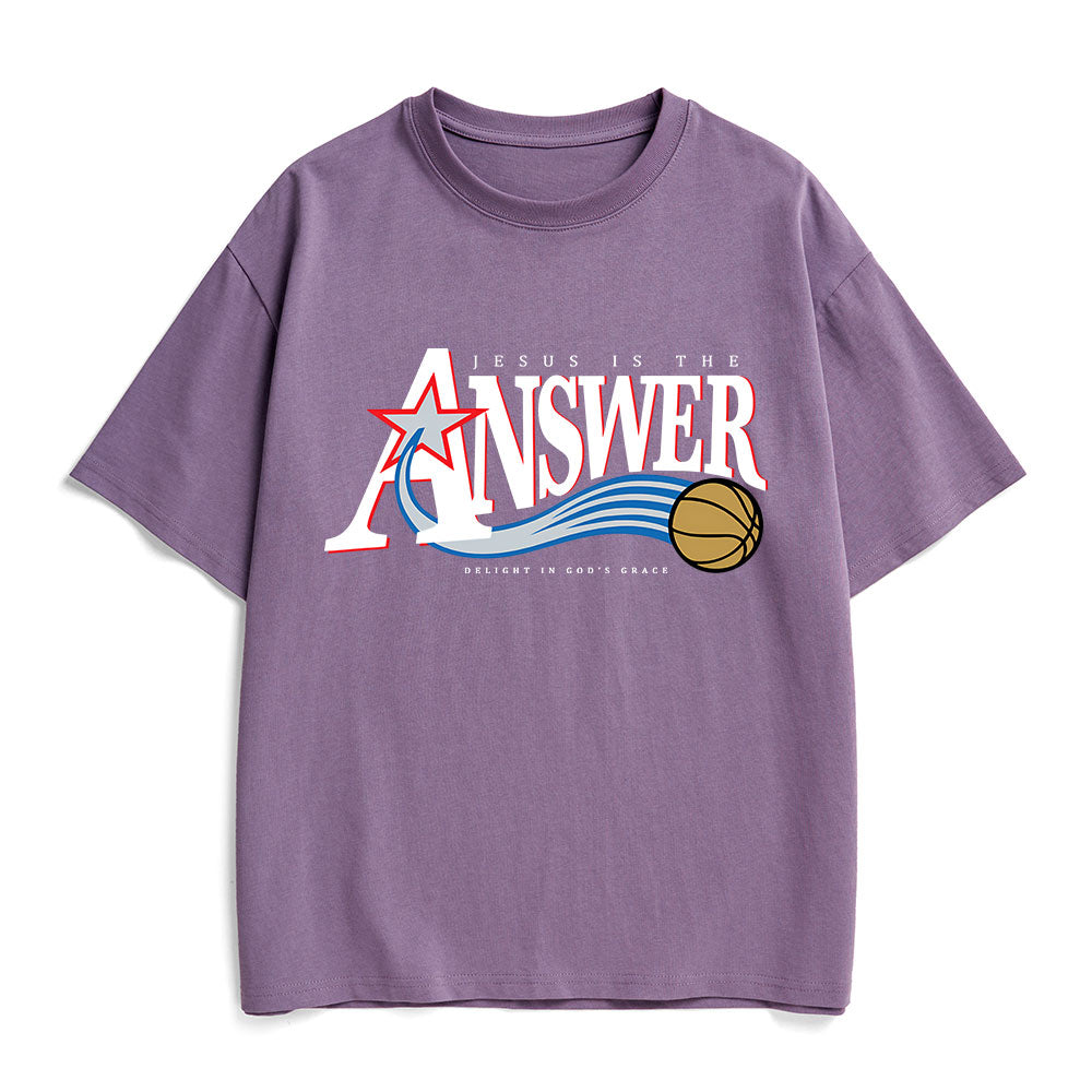 Jesus Is The Answer Christian Heavy Cotton T-Shirt