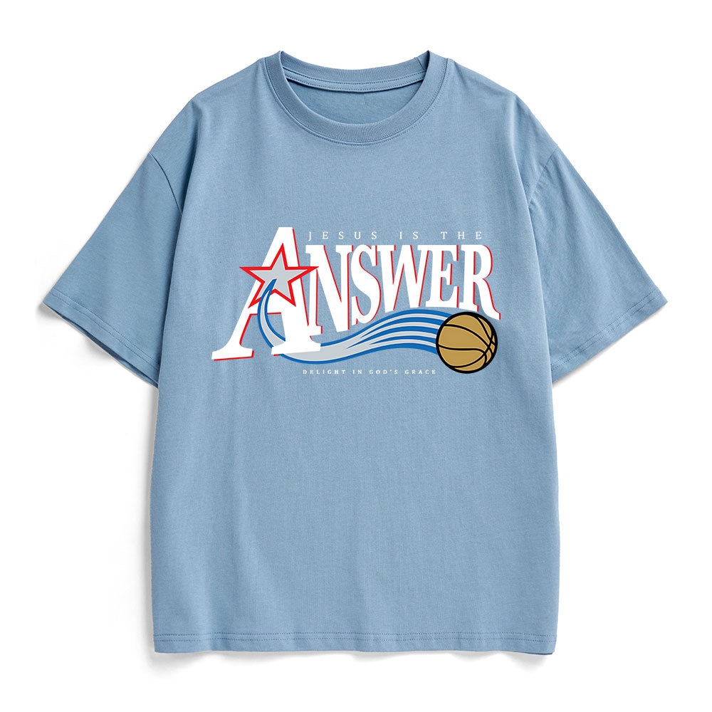 Jesus Is The Answer Christian Heavy Cotton T-Shirt