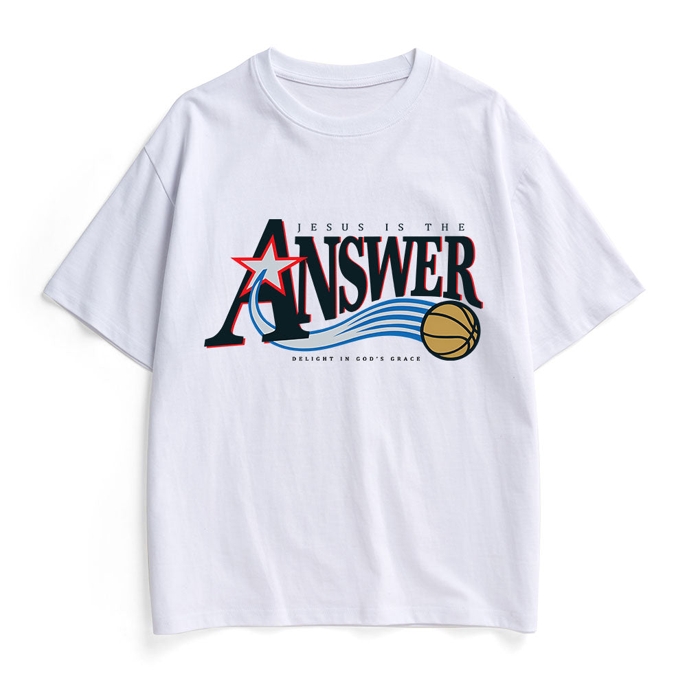 Jesus Is The Answer Christian Heavy Cotton T-Shirt