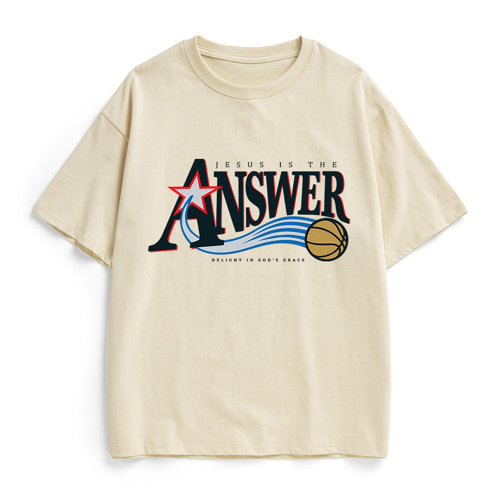 Jesus Is The Answer Christian Heavy Cotton T-Shirt