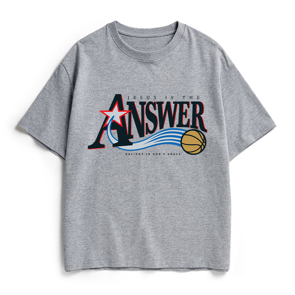 Jesus Is The Answer Christian Heavy Cotton T-Shirt