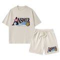 Jesus Is The Answer Christian Washed T-Shirt & Shorts