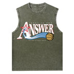 Jesus Is The Answer Christian Washed Tank Top