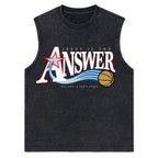 Jesus Is The Answer Christian Washed Tank Top
