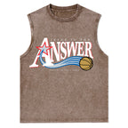 Jesus Is The Answer Christian Washed Tank Top