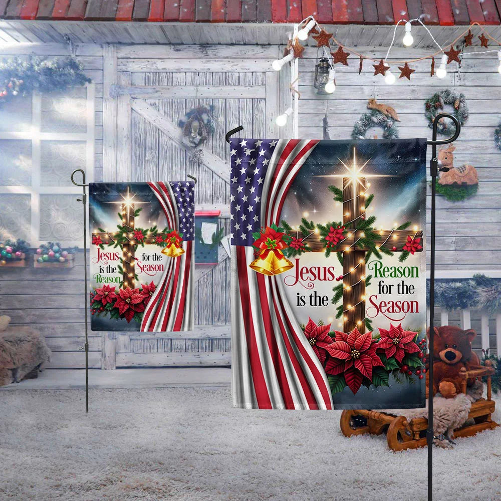 Jesus Is The Reason For The Season Christian Christmas Flag