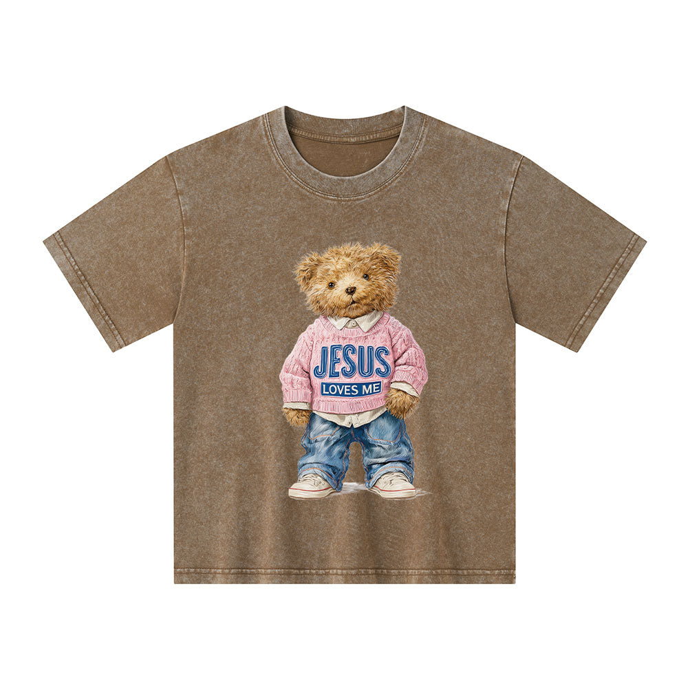 Jesus Love You Christian Kid Washed T-Shirt