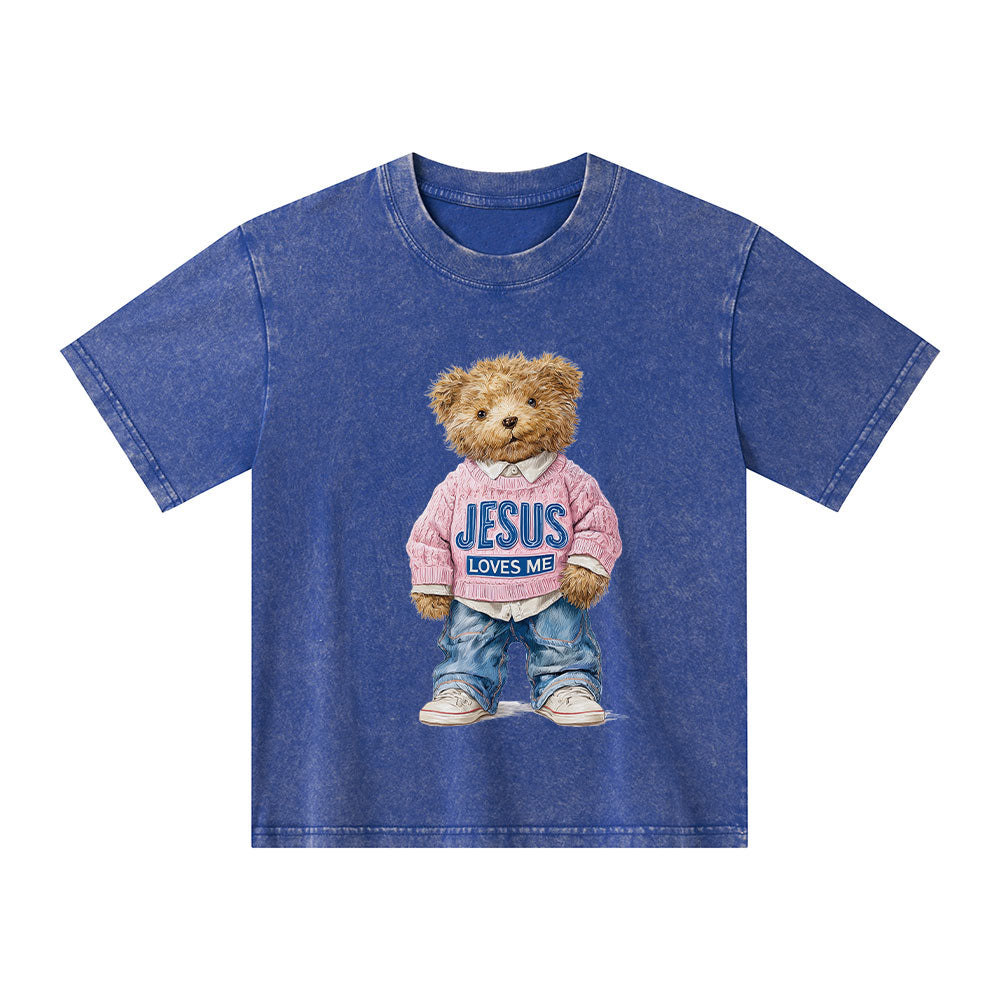 Jesus Love You Christian Kid Washed T-Shirt