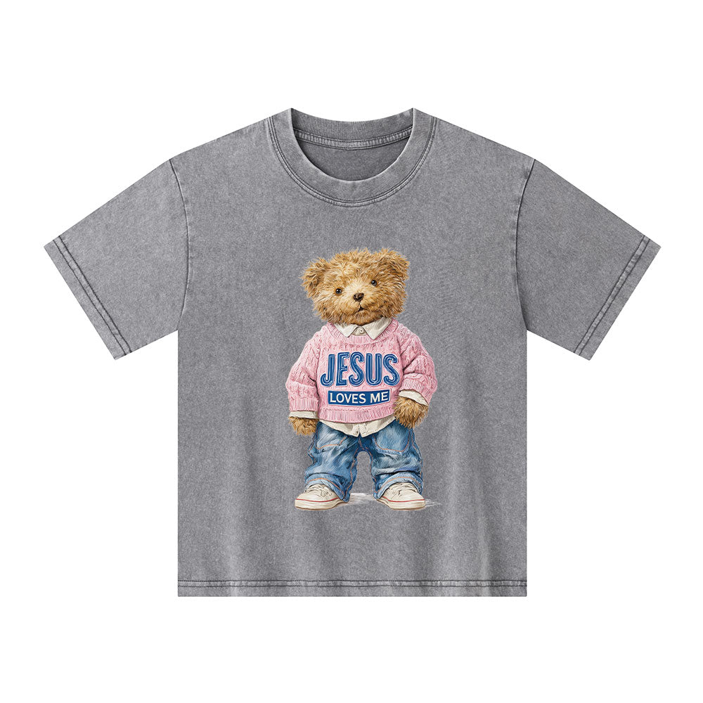 Jesus Love You Christian Kid Washed T-Shirt