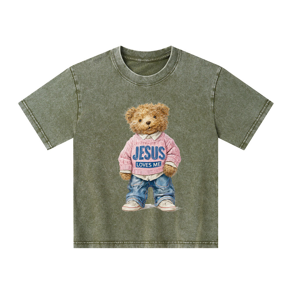 Jesus Love You Christian Kid Washed T-Shirt