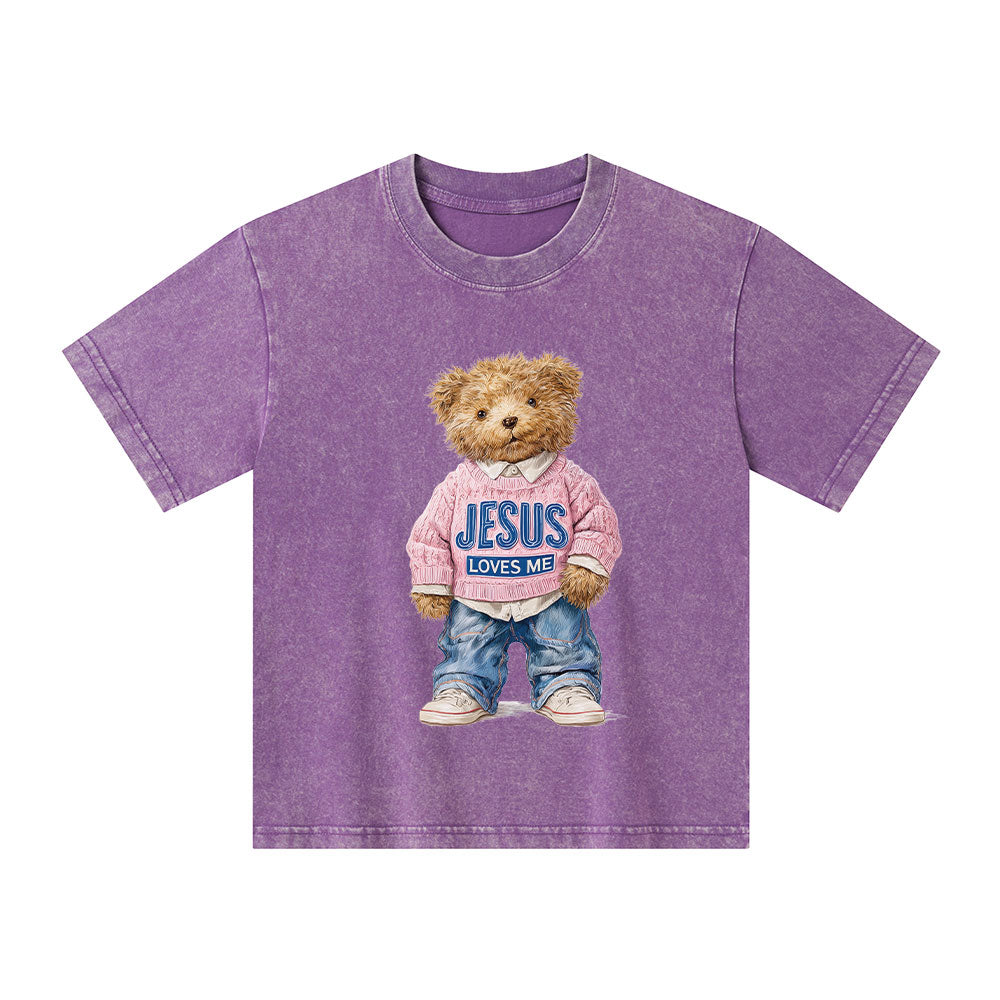 Jesus Love You Christian Kid Washed T-Shirt