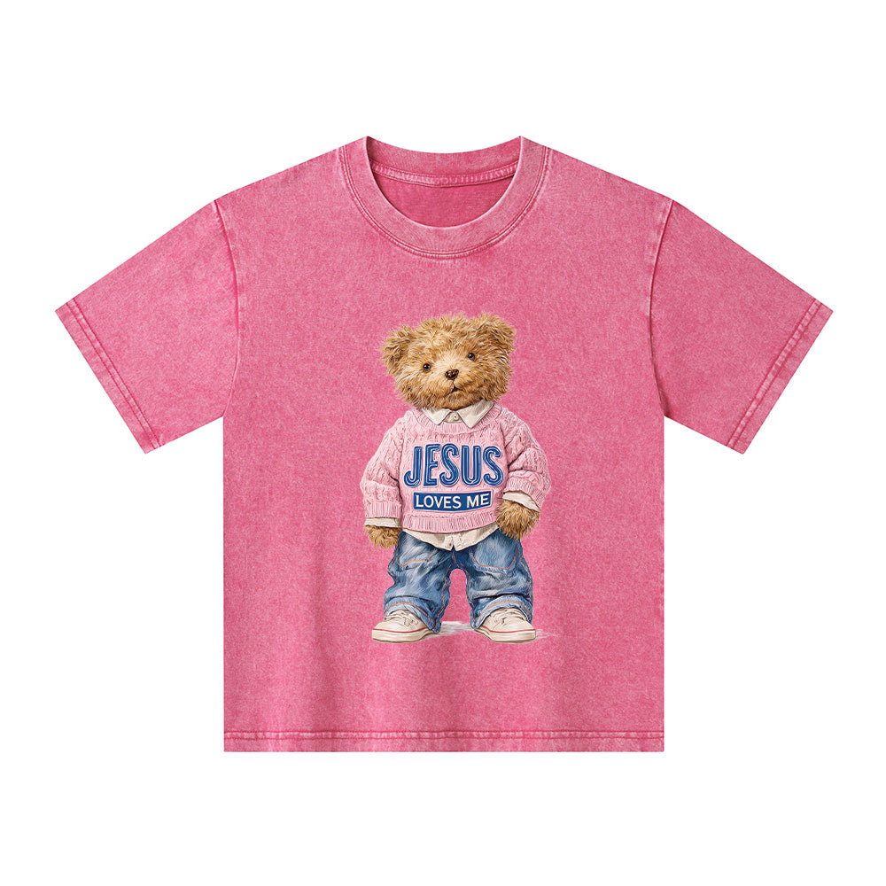 Jesus Love You Christian Kid Washed T-Shirt