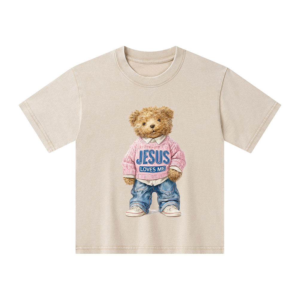 Jesus Love You Christian Kid Washed T-Shirt