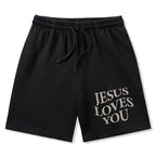Jesus Love You Christian Washed Shorts