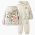 Jesus Loves God Christian Kid Fleece Hoodie Set