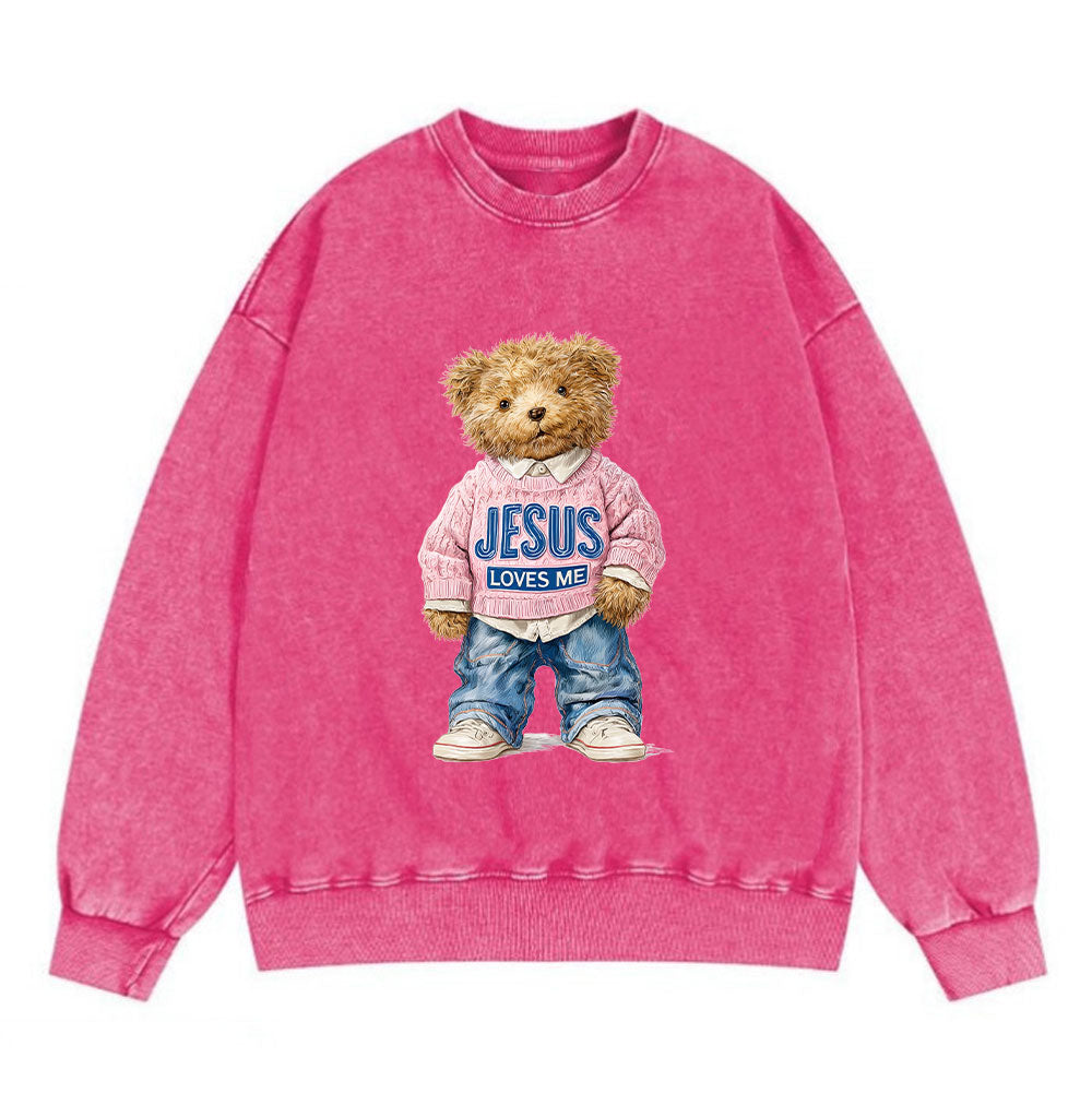 Jesus Loves Me Christian Washed Sweatshirt