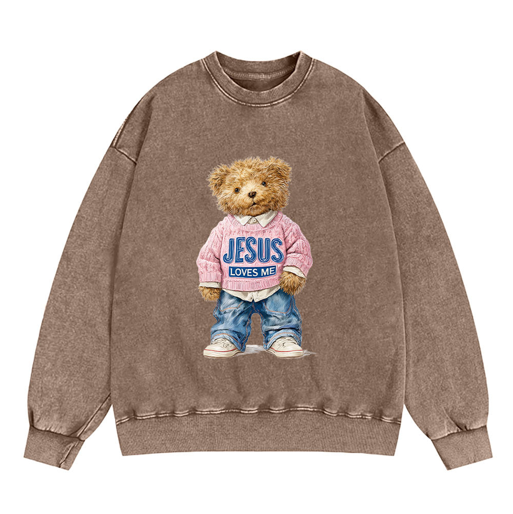Jesus Loves Me Christian Washed Sweatshirt