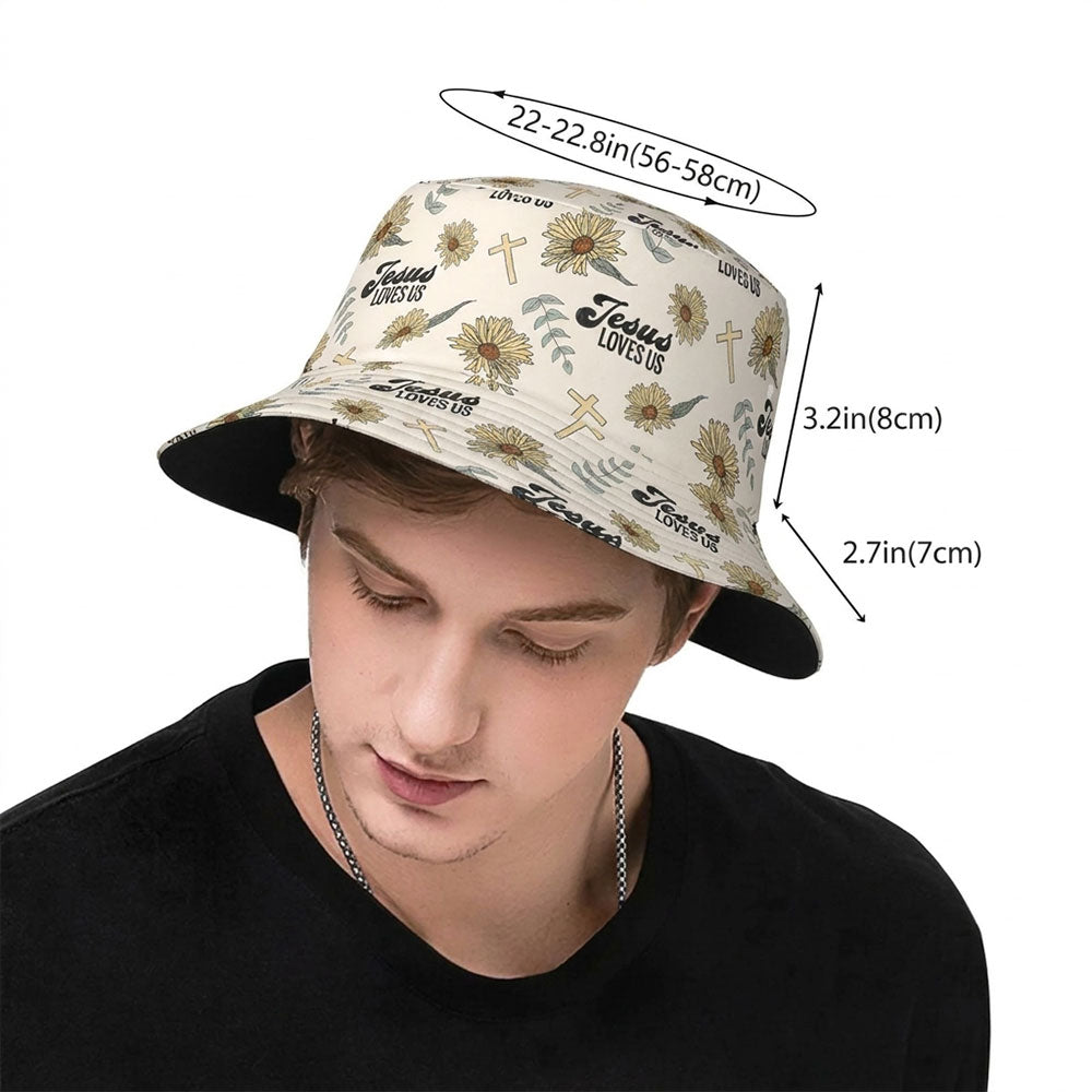 Jesus Loves Us Christian Leisure Bucket Hat
