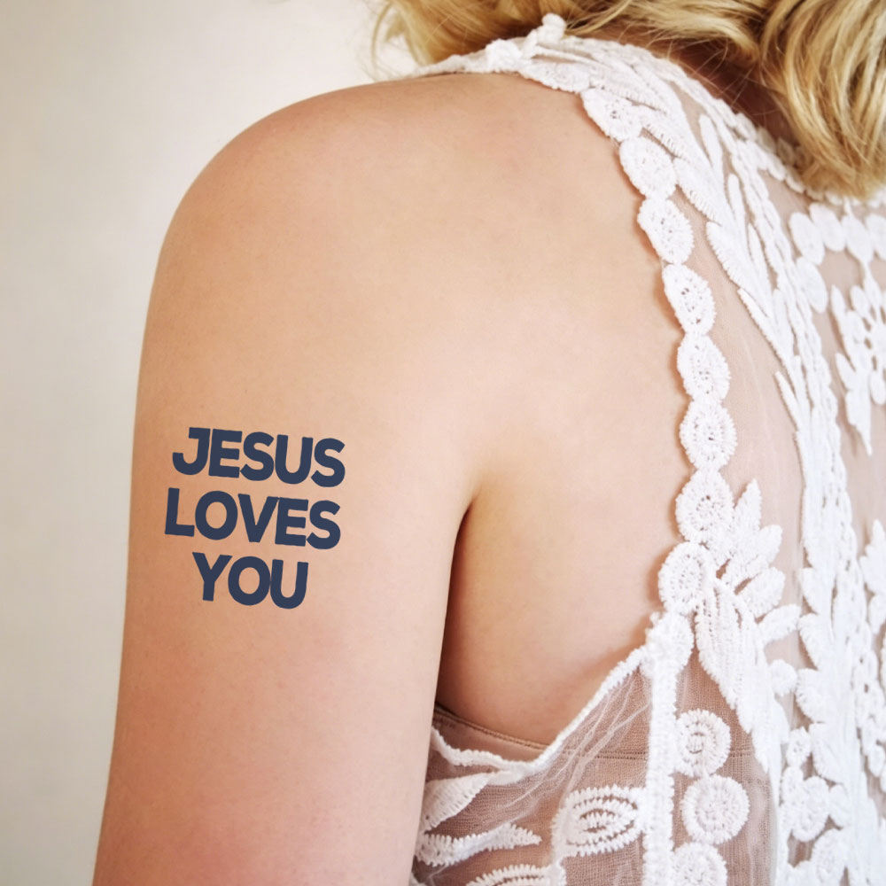 Jesus Loves You 12pcs Christian Temporary Tattoos