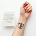 Jesus Loves You 12pcs Christian Temporary Tattoos