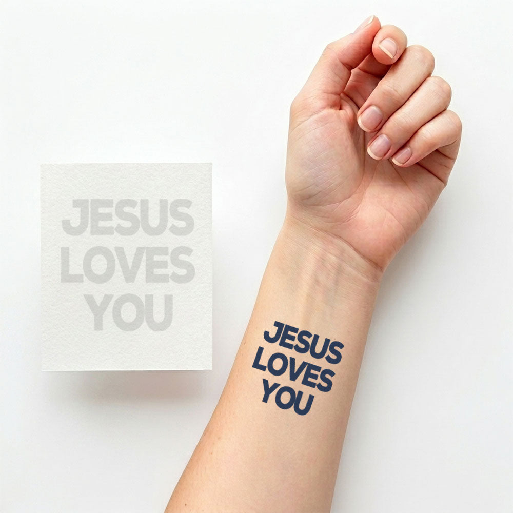 Jesus Loves You 12pcs Christian Temporary Tattoos