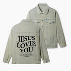 Jesus Loves You Christian Denim Jacket