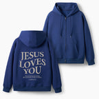 Jesus Loves You Christian Fleece-Lined Full-Zip Hoodie
