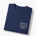Jesus Loves You Christian Unisex Pocket T-Shirt