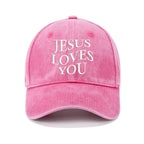 Jesus Loves You Christian Washed Hat